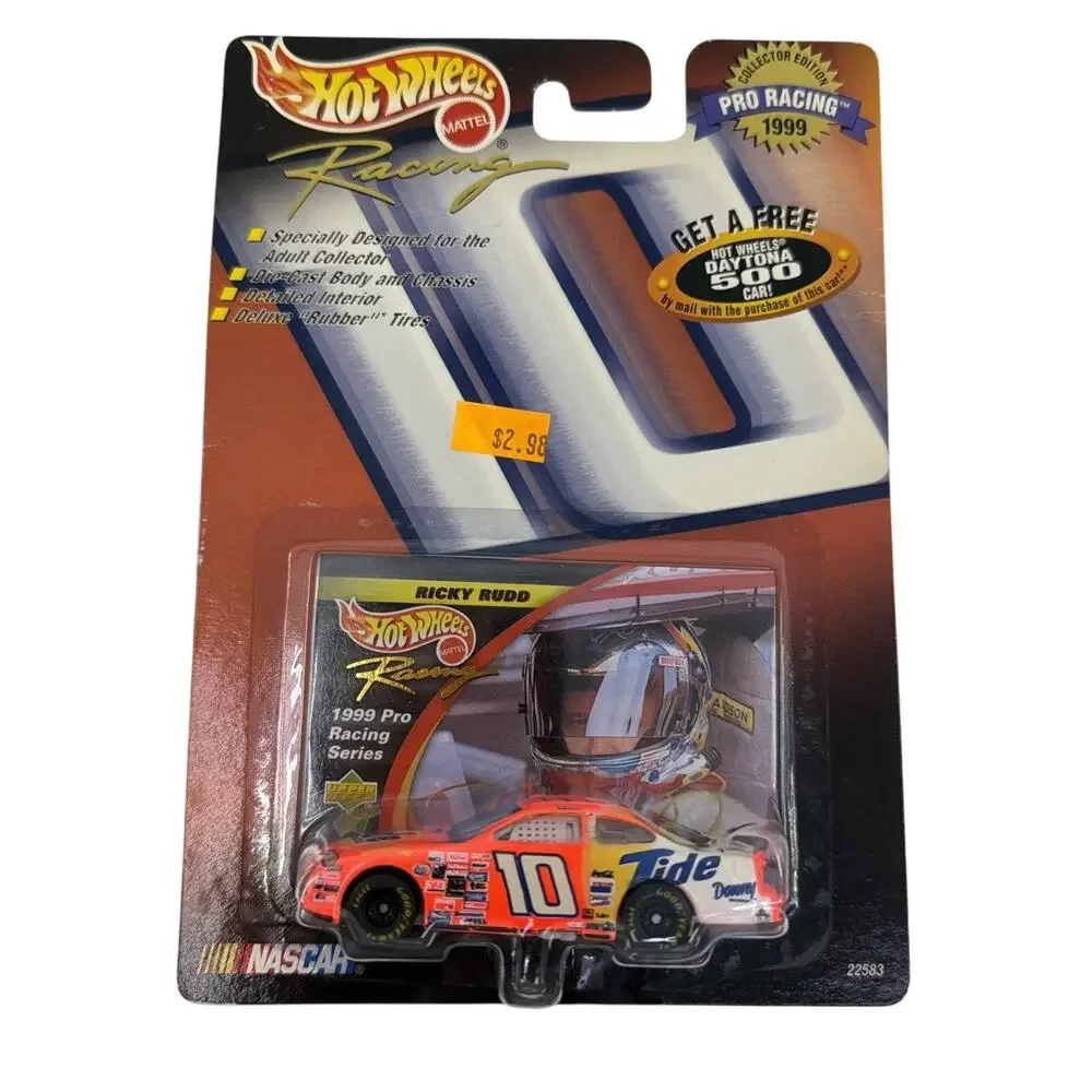 Lot of 2 Hot Wheels NASCAR Diecast Cars #10 Rudd #60 Bodine 1:64 NIB